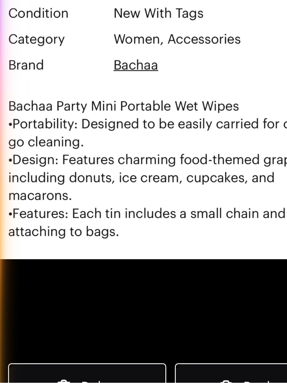 BACHAA Mini wipes, bag charms brand new set of four - Picture 12 of 14